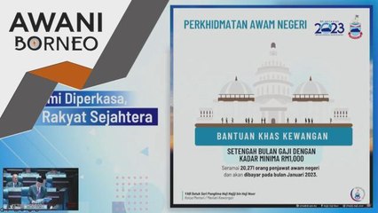 Bajet Sabah 2023 | Lebih 20,000 penjawat awam negeri terima bonus RM1,000