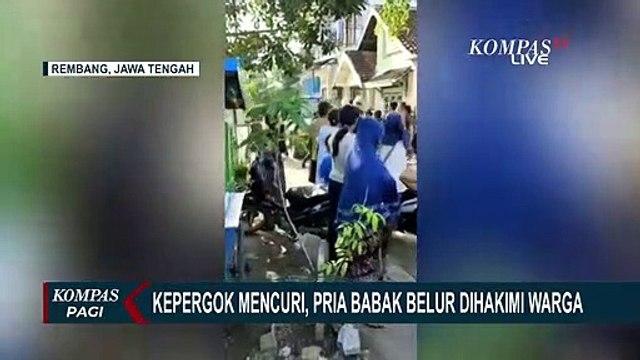 Seorang Pria Babak Belur Dihakimi Warga Setelah Kepergok Mencuri dan Bawa Kabur Motor Milik Warga!