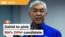 Zahid to decide on BN’s DPM candidate