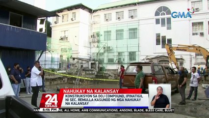 Konstruksyon sa DOJ compound, ipinatigil ni Sec. Remulla kasunod ng mga nahukay na kalansay | 24 Oras