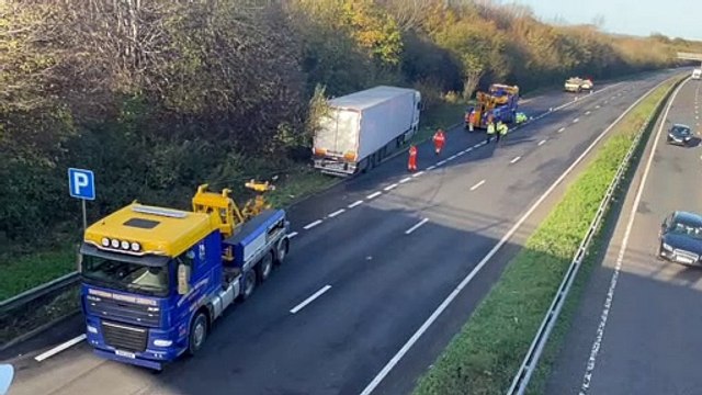 Part of A23 closed for recovery work after reports of crash near Albourne in West Sussex
