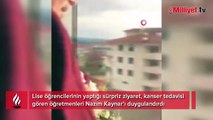 Kanser tedavisi gören öğretmeni duygulandıran ziyaret