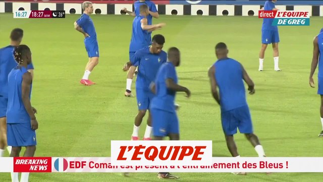 Coman est présent à l'entraînement des Bleus - Foot - CM 2022