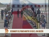 Arriba a la República Bolivariana de Venezuela el Primer Ministro de Belice John Briceño