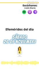 Efemérides Sábado 26 de noviembre