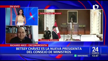 Richard Arce: "Juramentan a Betssy Chávez con la clara intencionalidad de cerrar el Congreso"