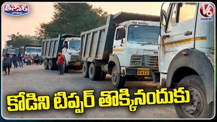 Chicken Life Ends After Lorry Hits  Komaram Bheem _ V6 Teenmaar