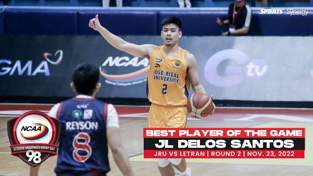 NCAA Season 98 | Best Player: JL Delos Santos (JRU vs Letran) | Men's Basketball Tournament Round 2