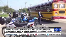 ¡Desgracia! Cerca de su casco, queda cuerpo de motociclista embestido por rastra en Choloma