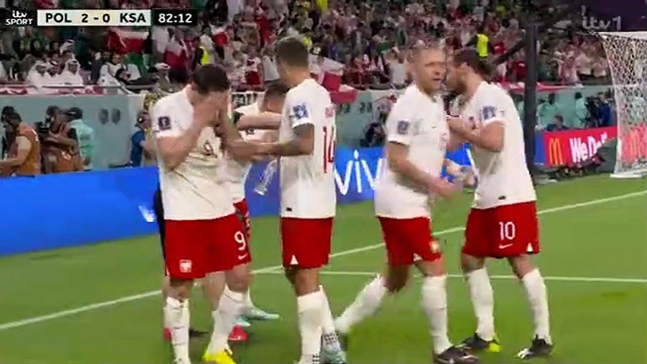 Robert Lewandowski is reduced to TEARS after he finally ends his World Cup scoring drought in his fifth game - days after missing a penalty against Mexico - as he doubles Poland's lead against Saudi Arabia