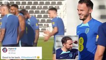 Good to be back? James Maddison hugs Callum Wilson and Phil Foden as he trains with England for the FIRST time at the World Cup to give Gareth Southgate a much-needed boost ahead of crunch clash with Wales