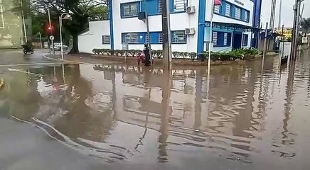 Ruas alagadas no Centro de Joinville