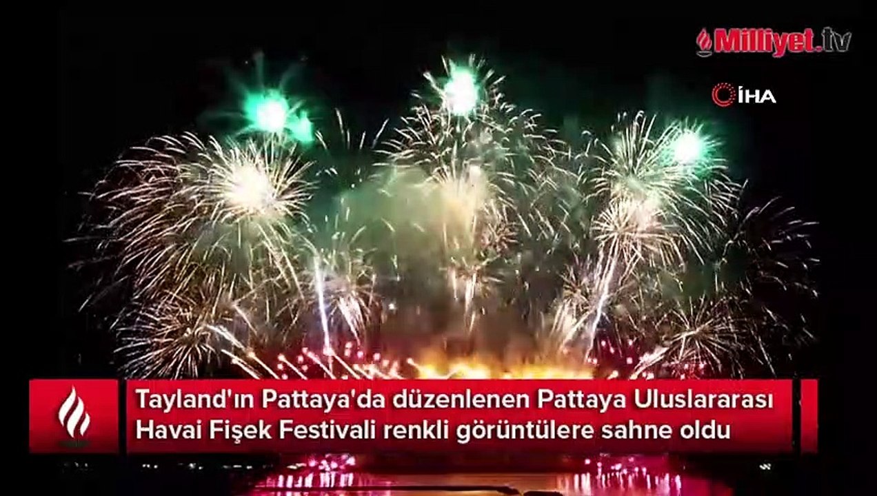 Tayland'da Pattaya Havai Fişek Festivali renkli görüntüler oluşturdu