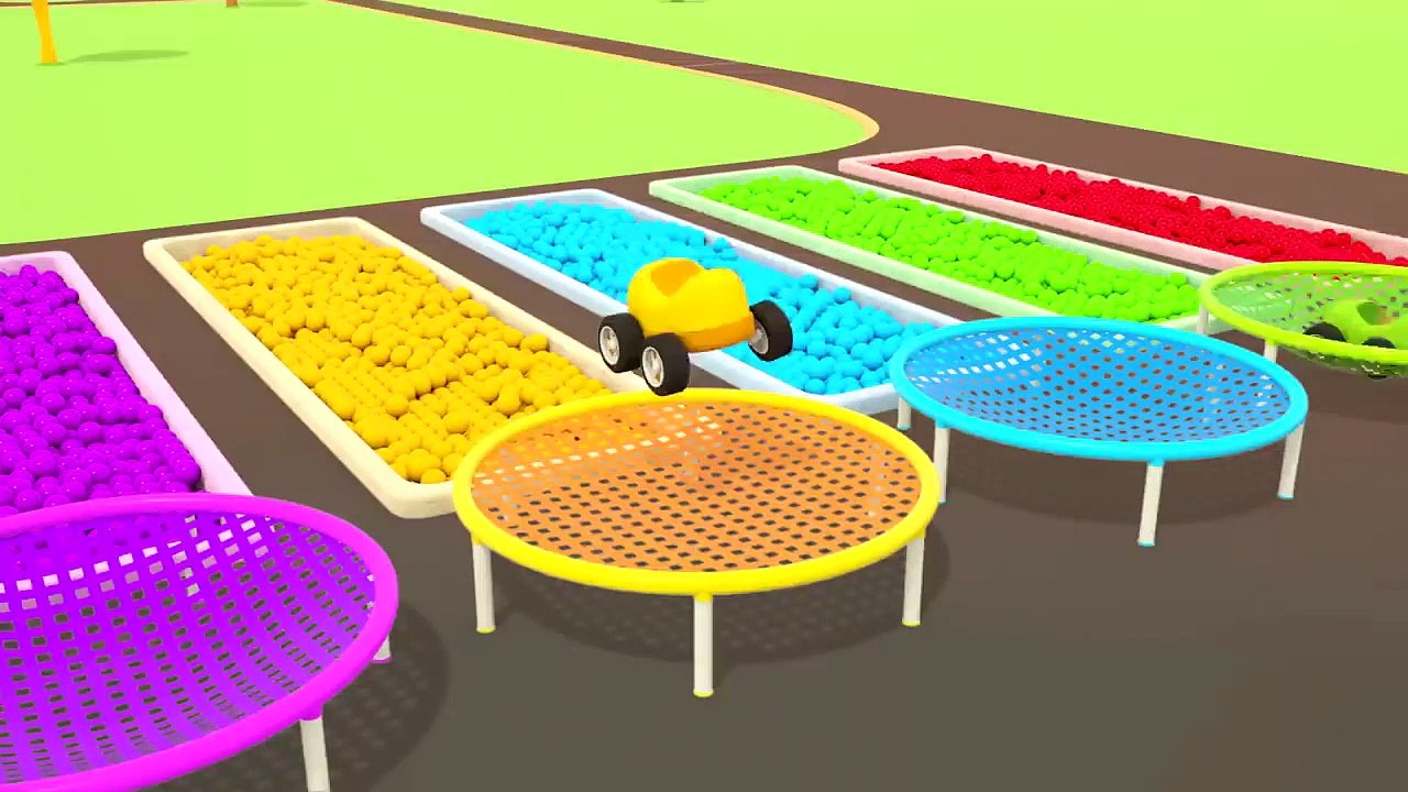 Yardımcı Arabalar - Eğitici çizgi film! Atlama yarışı! Küçük çocuklar için araba