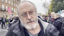 Game of Thrones actor Liam Cunningham joins Dublin protest on Irish housing crisis