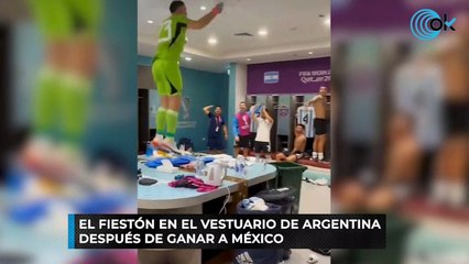 El fiestón en el vestuario de Argentina después de ganar a México