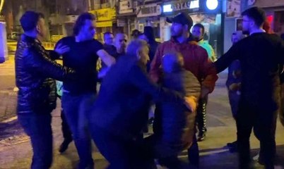 Kazanın ardından tekmeli yumruklu kavga kamerada