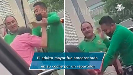 Con palo de golf, un anciano se defiende ante agresión de tres conductores