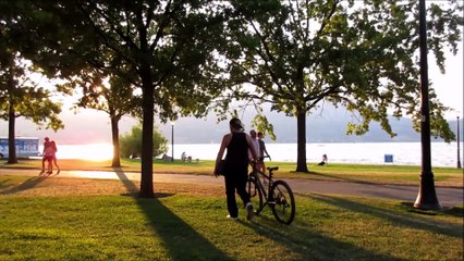 exercise in the morning with a very nice view