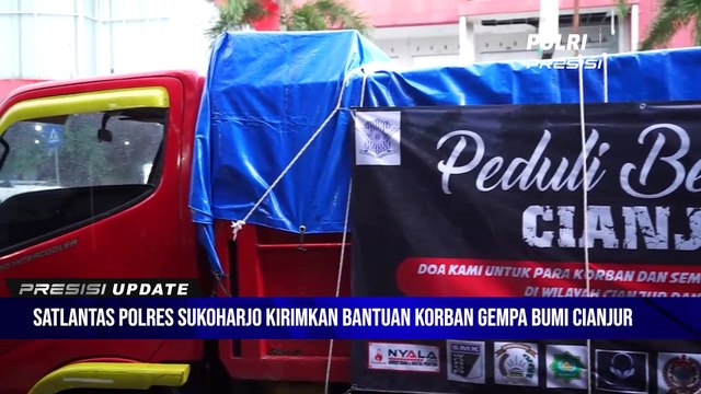 Satlantas Polres Sukoharjo Mengirimkan Bantuan Korban Gempa Bumi Cianjur
