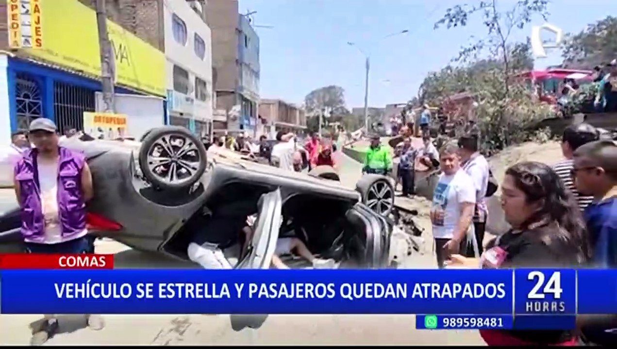 Comas: vehículo se estrella y pasajeros quedan atrapados