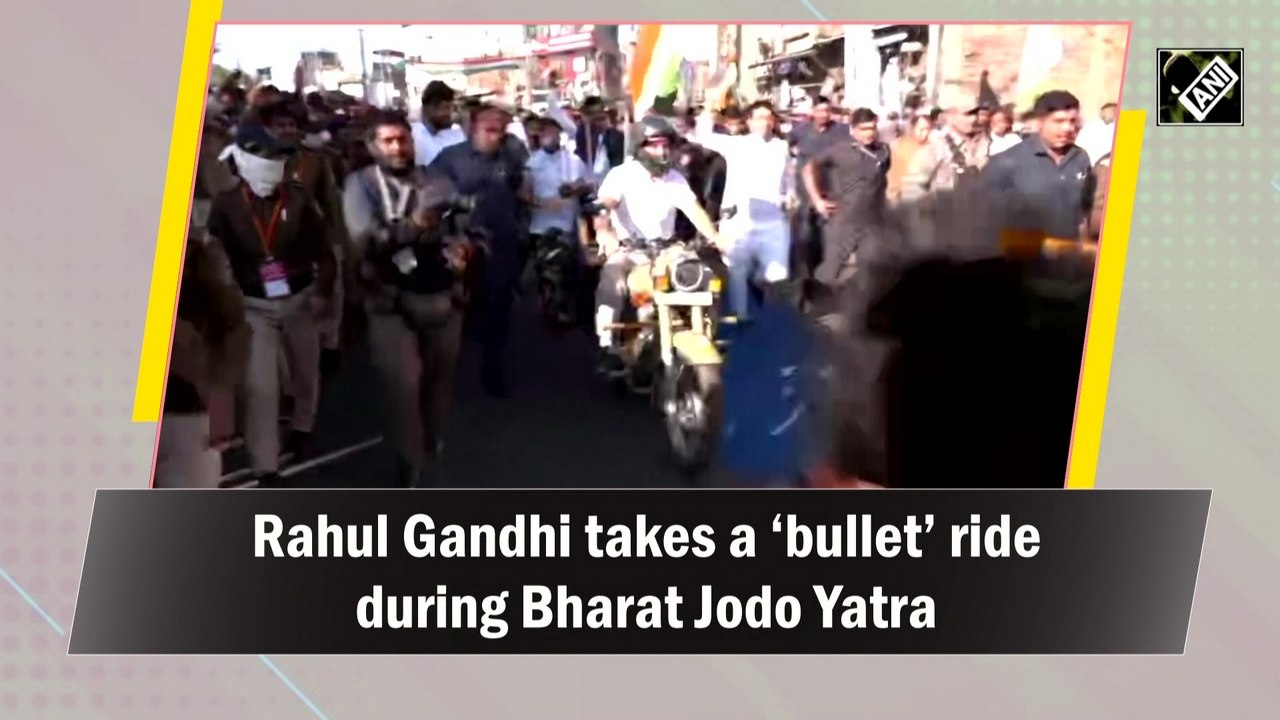 Rahul Gandhi takes a ‘bullet’ ride during ‘Bharat Jodo Yatra’