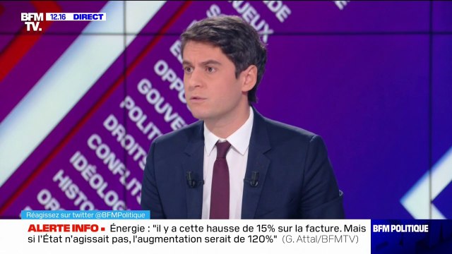 Gabriel Attal: Il y a un chèque énergie exceptionnel qui va être envoyé à 12 millions de ménages