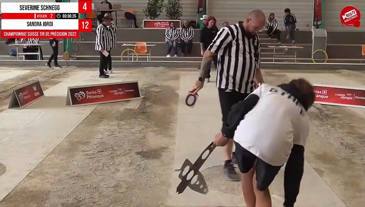 Quart féminin secondaire : Séverine SCHNEGG (9pts) vs Sandra JORDI (12pts) - Championnat Suisse de tir de précision pétanque 2022