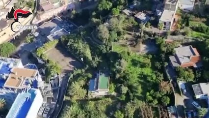 Frana Casamicciola, ricognizione aerea dall'elicottero dei Carabinieri