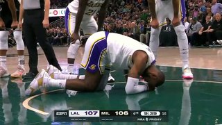 Dec 2, 2022 - LeBron James ankle injury scare after Khris Middleton rolls on him