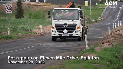 Pot hole repairs on Eleven Mile Drive | ACM | November 28, 2022