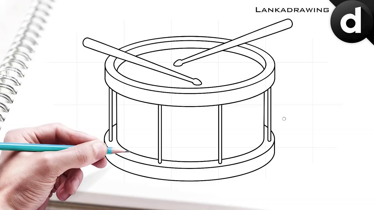 cara mudah menggambar drum band anak yang simpel dan mudah