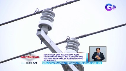 Luzon Grid, naka-yellow alert (10AM-5PM/6PM-9PM) at red alert (5PM-6PM) ngayong araw dahil sa manipis na supply ng kuryente | BT