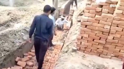 कानपुर देहात: विकास कार्य के नाम पर हो रहा भ्रष्टाचार, निर्माण कार्य में लगाई जा रही घटिया सामग्री