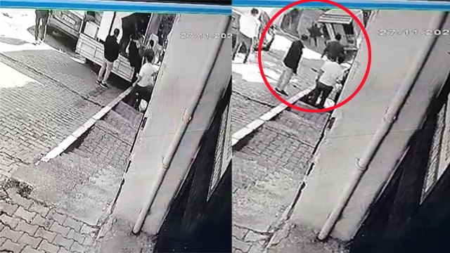 Beyoğlu'nda yokuş aşağı kayan kamyonetin altında kalmaktan böyle kurtuldu 