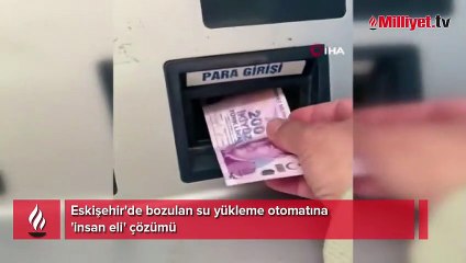 Eskişehir'de ilginç anlar! Otomattan uzanan el şaşkına çevirdi