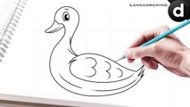 cara menggambar bebek sederhana dan mudah untuk anak
