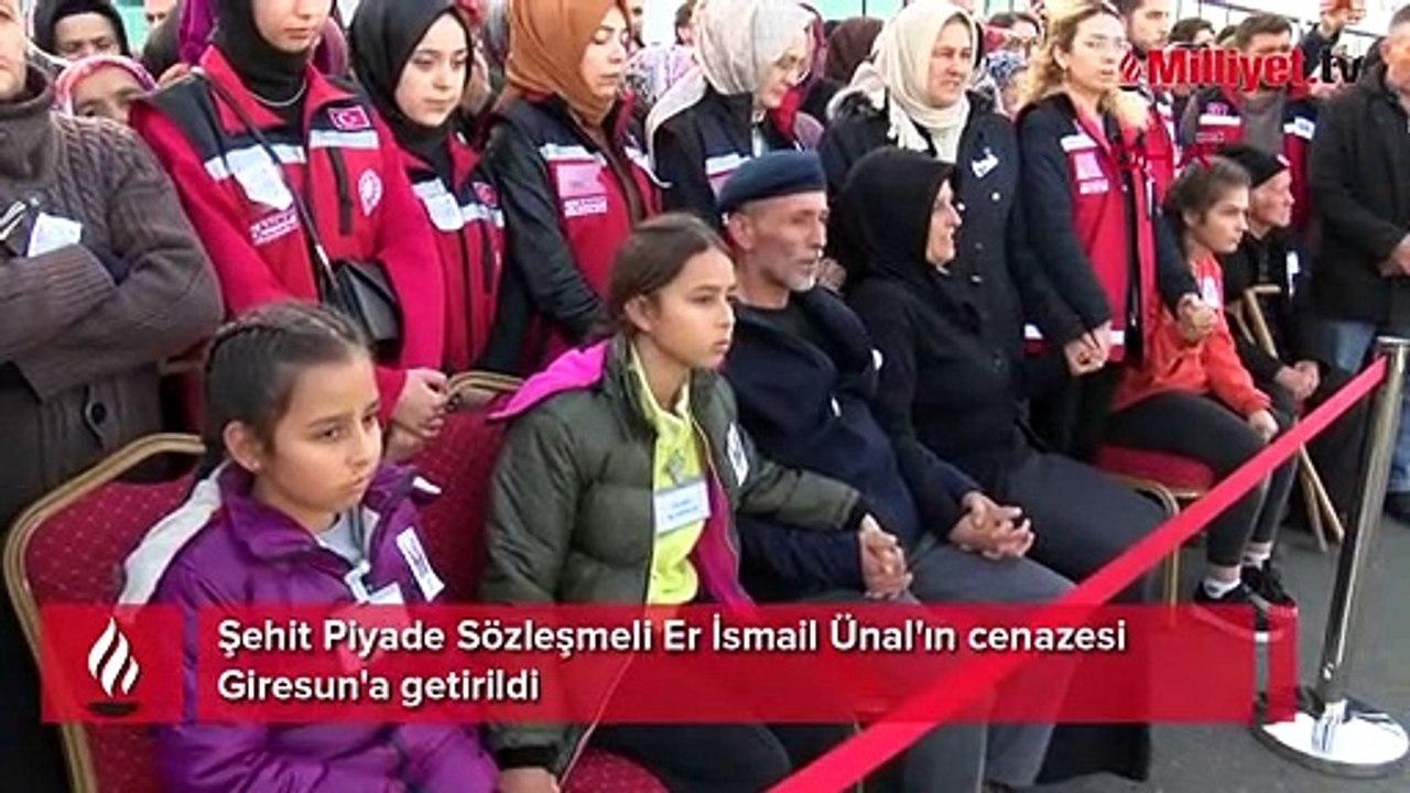 Şehit Piyade Sözleşmeli Er Ünal'ın cenazesi Giresun'a getirildi