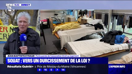 "Cette loi contre les squats est bonne à mettre au panier" selon Jean-Baptiste Eyraud, porte-parole du Droit au Logement