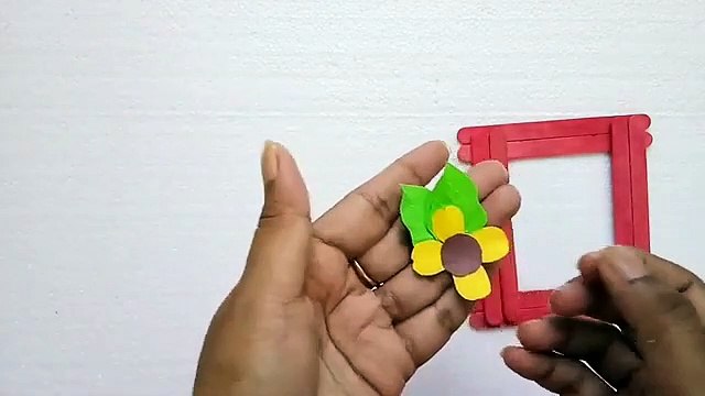 Easy DIY Photo Frame Making with Popsicle or Ice Cream sticks Photo Frame Tutorial | DIY photo frame with popsicle sticks | Ice cream sticks recycle idea |