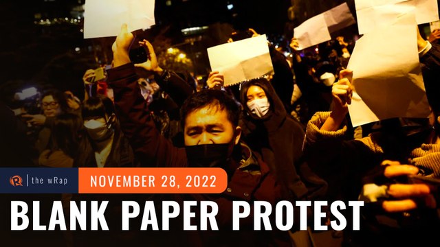 Blank sheets of paper become symbol of defiance in China protests