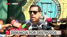 Presentan denuncia penal contra las personas que provocaron destrozos en la casa del cívico Rómulo Calvo