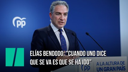 Elías Bendodo: "Cuando uno dice que se va, es que se ha ido"