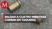Balacera en taquería de Zacatecas deja dos muertos