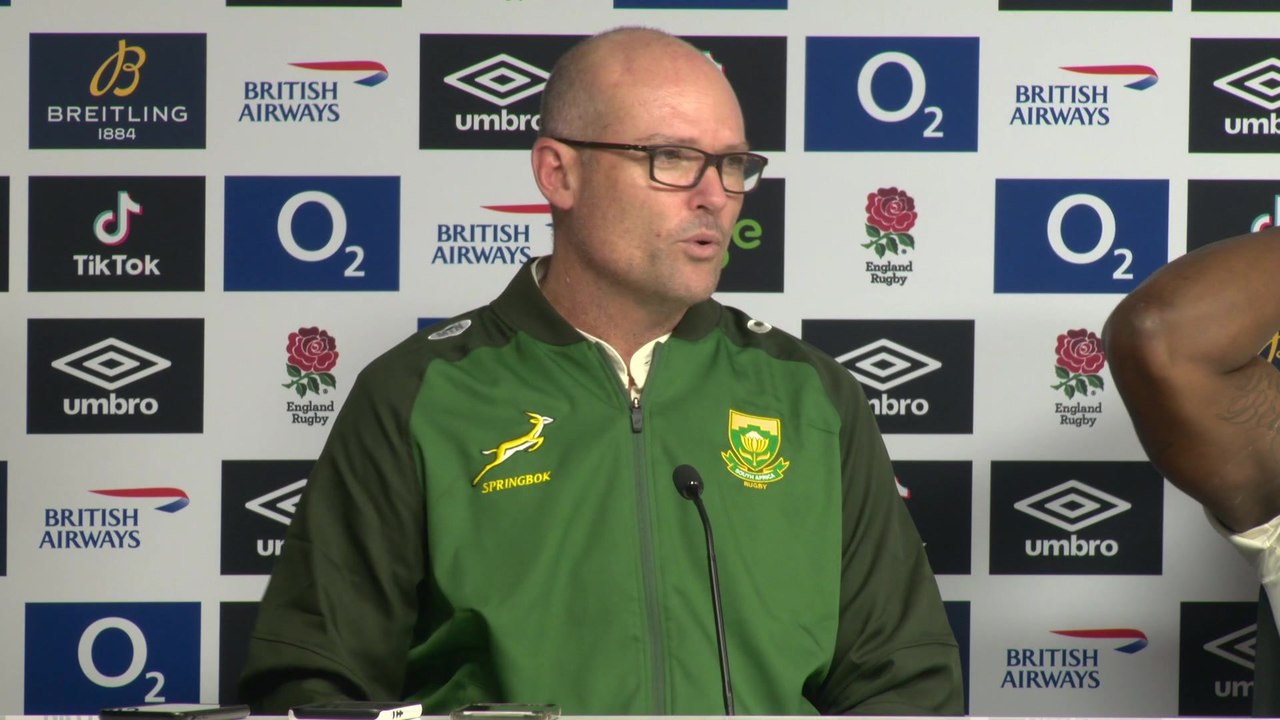 Jacques Nienaber and Sija Kolisi react to South Africa's win over England