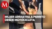 Policía de Rioverde salva a perro de morir mientras era arrastrado por una motocicleta