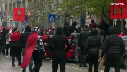 RTBF: Moroccans celebrate a victory over Belgium in Brussels 27/11/22 המרוקאים חוגגים ניצחון בבריסל
