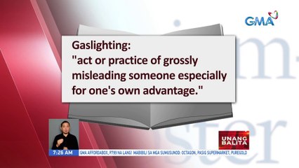 "Gaslighting", Word of the Year ng Merriam-Webster Dictionary | UB