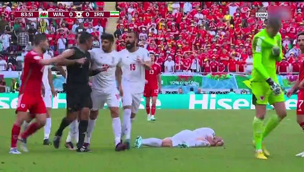 Wayne Hennessey (Wales) straight card against Iran 86' + VAR