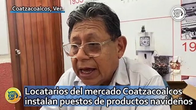 Locatarios del mercado Coatzacoalcos instalan puestos de productos navideños